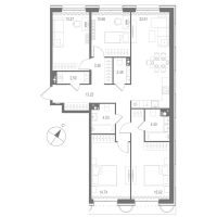 5 ккв (Евро) № 156 Корп.: 3 , Секция 5  в ЖК Остров Первых