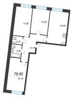 4 ккв (Евро) № 553 Корп.: 1 , Секция 11  в ЖК Остров Первых