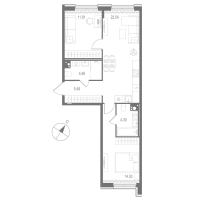 3 ккв (Евро) № 126 Корп.: 3 , Секция 4  в ЖК Остров Первых