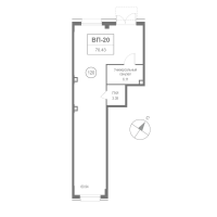 К. пом № Н20 Корп.: 2 , Секция 8  в ЖК Остров Первых