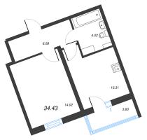 1 ккв № 237 Корп.: 2 Уч. 28 , Секция 4  в ЖК ПАТИО. Уютный квартал