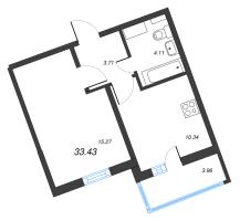 1 ккв № 301 Корп.: 2 Уч. 28 , Секция 5  в ЖК ПАТИО. Уютный квартал