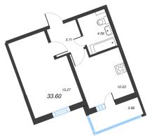 1 ккв № 296 Корп.: 2 Уч. 28 , Секция 5  в ЖК ПАТИО. Уютный квартал