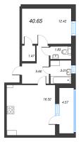 2 ккв (Евро) № 155 Корп.: 2 Уч. 28 , Секция 3  в ЖК ПАТИО. Уютный квартал