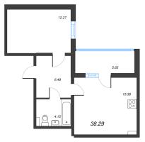 2 ккв (Евро) № 68 Корп.: 2 Уч. 28 , Секция 2  в ЖК ПАТИО. Уютный квартал