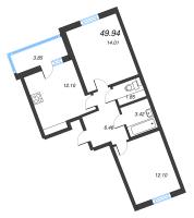 2 ккв № 153 Корп.: 2 Уч. 28 , Секция 3  в ЖК ПАТИО. Уютный квартал