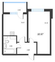 1 ккв № 67 Корп.: 1 Уч. 2 , Секция 3  в ЖК ПАТИО. Уютный квартал