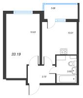 1 ккв № 66 Корп.: 1 Уч. 2 , Секция 3  в ЖК ПАТИО. Уютный квартал