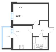 1 ккв № 72 Корп.: 2 Уч. 28 , Секция 2  в ЖК ПАТИО. Уютный квартал