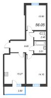 3 ккв (Евро) № 69 Корп.: 2 Уч. 28 , Секция 2  в ЖК ПАТИО. Уютный квартал