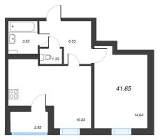 2 ккв (Евро) № 4 Корп.: 2 Уч. 28 , Секция 1  в ЖК ПАТИО. Уютный квартал
