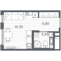 Студия № 11 Корп.: 11 , Секция 1  в ЖК PLUS Пулковский