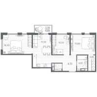 4 ккв (Евро) № 127 Корп.: 11 , Секция 3  в ЖК PLUS Пулковский