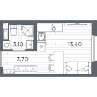 Студия № 70 Корп.: 10 , Секция 3  в ЖК PLUS Пулковский