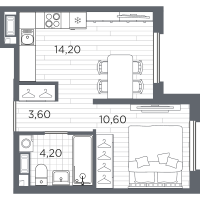 1 ккв № 95 Корп.: 9 , Секция 3  в ЖК PLUS Пулковский