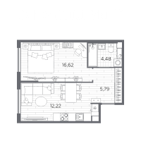 1 ккв № 8 Корп.: 6 , Секция 1  в ЖК PLUS Пулковский