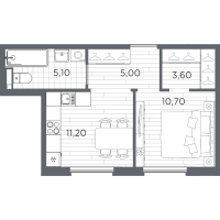 1 ккв № 35 Корп.: 9 , Секция 2  в ЖК PLUS Пулковский