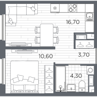 2 ккв (Евро) № 50 Корп.: 9 , Секция 2  в ЖК PLUS Пулковский