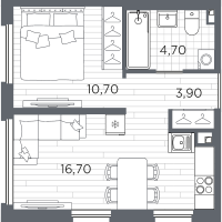 1 ккв № 59 Корп.: 9 , Секция 3  в ЖК PLUS Пулковский