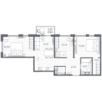 4 ккв (Евро) № 109 Корп.: 11 , Секция 3  в ЖК PLUS Пулковский