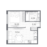 2 ккв (Евро) № 181 Корп.: 6 , Секция 5  в ЖК PLUS Пулковский