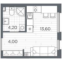 Студия № 94 Корп.: 11 , Секция 3  в ЖК PLUS Пулковский