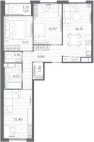 4 ккв (Евро) № 168 Корп.: 2 , Секция 5  в ЖК PLUS Пулковский