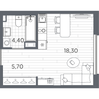 Студия № 66 Корп.: 10 , Секция 3  в ЖК PLUS Пулковский