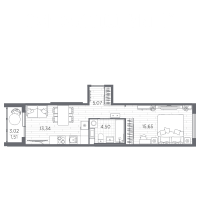1 ккв № 159 Корп.: 6 , Секция 4  в ЖК PLUS Пулковский