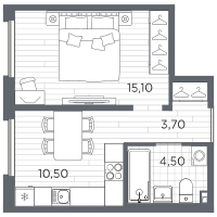 1 ккв № 99 Корп.: 11 , Секция 3  в ЖК PLUS Пулковский