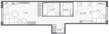 1 ккв № 30 Корп.: 4 , Секция 2  в ЖК PLUS Пулковский