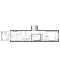 1 ккв № 127 Корп.: 6 , Секция 4  в ЖК PLUS Пулковский