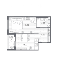 1 ккв № 32 Корп.: 6 , Секция 1  в ЖК PLUS Пулковский