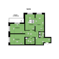 4 ккв (Евро) № 284 Дом: 8 Корп.: 3 , Секция 3  в ЖК ПРАГМА СИТИ