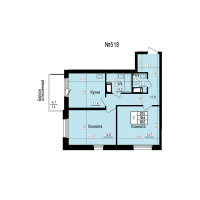 2 ккв № 518 Дом: 8 Корп.: 3 , Секция 5  в ЖК ПРАГМА СИТИ