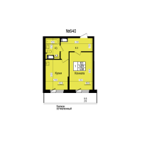 1 ккв № 640 Дом: 8 Корп.: 3 , Секция 6  в ЖК ПРАГМА СИТИ