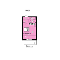 Студия № 629 Дом: 8 Корп.: 3 , Секция 6  в ЖК ПРАГМА СИТИ