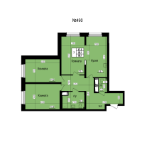 4 ккв (Евро) № 490 Дом: 8 Корп.: 3 , Секция 5  в ЖК ПРАГМА СИТИ