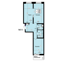 3 ккв (Евро) № 515 Дом: 8 Корп.: 3 , Секция 5  в ЖК ПРАГМА СИТИ