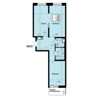 3 ккв (Евро) № 491 Дом: 8 Корп.: 3 , Секция 5  в ЖК ПРАГМА СИТИ