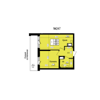 2 ккв (Евро) № 247 Дом: 8 Корп.: 3 , Секция 3  в ЖК ПРАГМА СИТИ