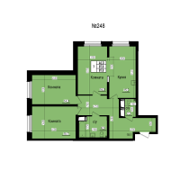 4 ккв (Евро) № 248 Дом: 8 Корп.: 3 , Секция 3  в ЖК ПРАГМА СИТИ