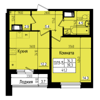 1 ккв № 154 Дом: 3/20 Корп.: 2 , Секция 1  в ЖК ПРАГМА СИТИ