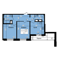 2 ккв № 302 Дом: 3/20 Корп.: 2 , Секция 2  в ЖК ПРАГМА СИТИ