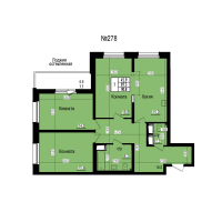 4 ккв (Евро) № 278 Дом: 8 Корп.: 3 , Секция 3  в ЖК ПРАГМА СИТИ