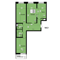 3 ккв № 621 Дом: 8 Корп.: 3 , Секция 6  в ЖК ПРАГМА СИТИ