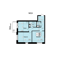 2 ккв № 524 Дом: 8 Корп.: 3 , Секция 5  в ЖК ПРАГМА СИТИ