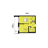 2 ккв (Евро) № 501 Дом: 8 Корп.: 3 , Секция 5  в ЖК ПРАГМА СИТИ