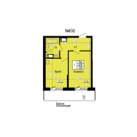 1 ккв № 630 Дом: 8 Корп.: 3 , Секция 6  в ЖК ПРАГМА СИТИ