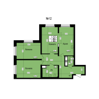 4 ккв (Евро) № 12 Дом: 8 Корп.: 3 , Секция 1  в ЖК ПРАГМА СИТИ